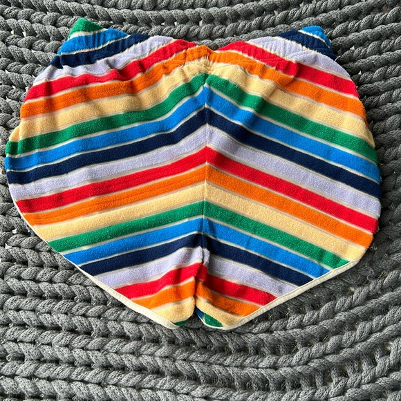 Judith March High Waist Rainbow Stripe Chevron Dolphin Hem Shorts M NEW Retro - Picture 5 of 5